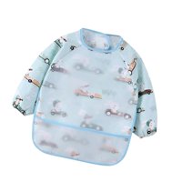 Magideal - Baberos Impermeables Para Bebé, Babero Artístico Con Mangas Y Bolsillo, Reutilizable, Cómodo Para Niños Pequeños Para Alimentación De Bebé, Alimentaci Carrera De Conejitos