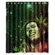 thumbnail image 1 of Cortina de ducha Bob Marley Green Weed, juego de cortinas de baño con ganchos, tamaño 60 x 72 pulgadas, 1 of 3