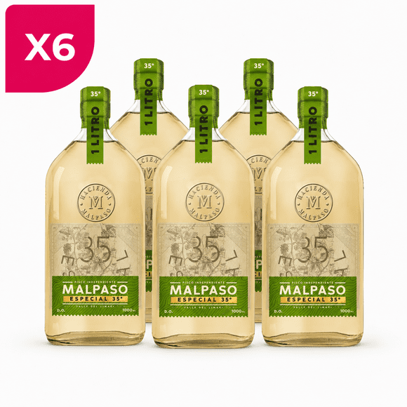 Pack 6 Pisco MalPaso 35° Especial 1L