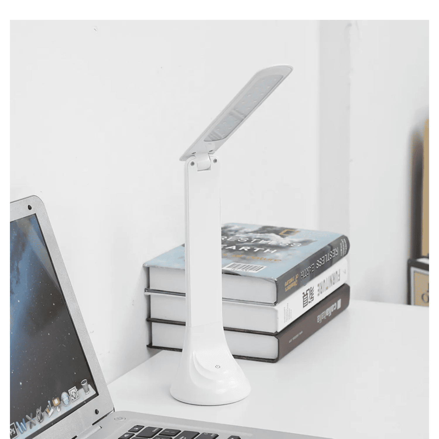 Genérico - Lampara Para Mesa Escritorio Plegable Blanco Blanco Frio