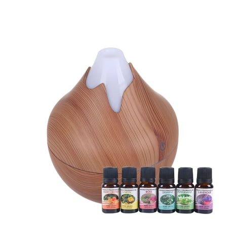 Disparo - Pack Humidificador Forma Volcan + 6 Esencias Aromaticas