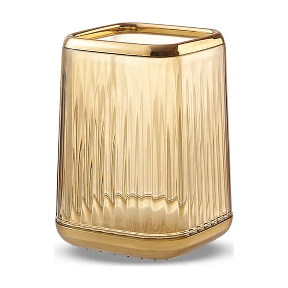 Organizador Porta Brochas De Maquillaje De Acrílico Dorado