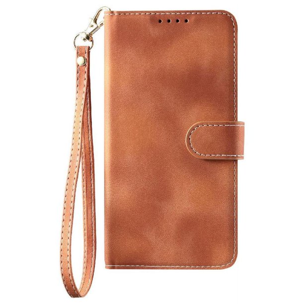 Funda Cartera para Xiaomi Redmi 14C Tapa con Ranuras, Soporte y Correa Marrón