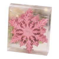 Magideal - Adornos Navideños De Copos De Nieve Brillantes, 6 Piezas, Multiusos, Resistentes, Para Decoración Navideña De Invierno, Colgantes De Copos De Nieve De Rosa