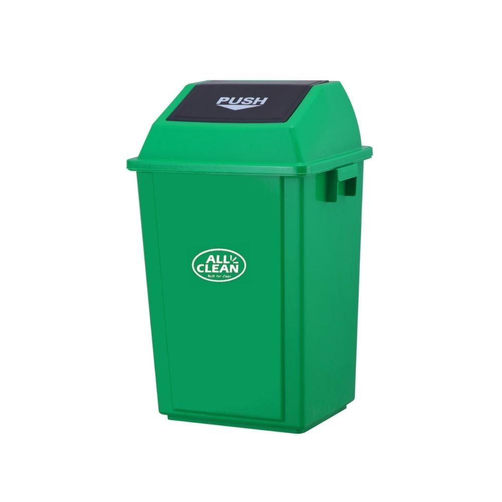 All Clean - Basurero 60 Litros Tapa Vaiven Verde