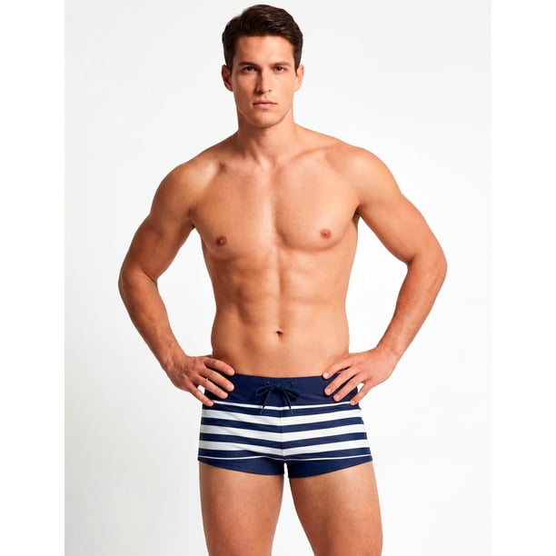 Traje de baño tipo bóxer para hombres estampado azul Talla XXL