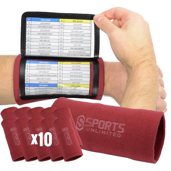Sports Unlimited Brazalete Triple para Entrenador de Muñeca Adulto, Brazaletes de Fútbol Americano para Jugadas, Brazaletes de Béisbol, Brazaletes para QB