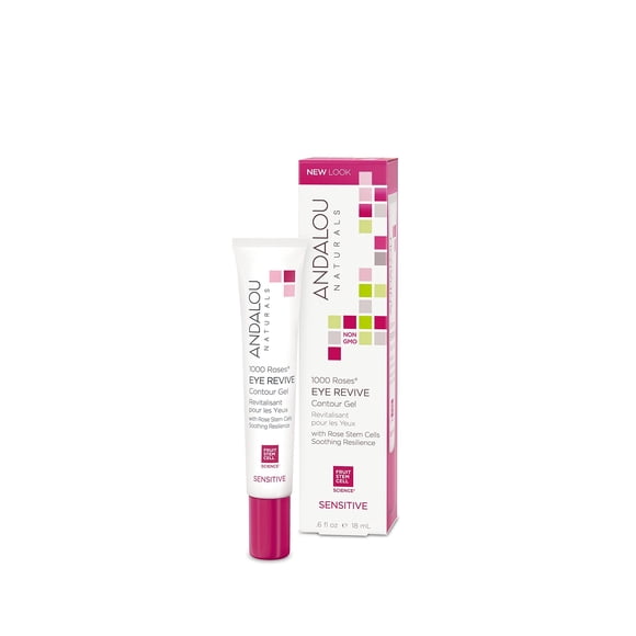 Gel de contorno Eye Revive Andalou Naturals 1000 rosas, 18 ml