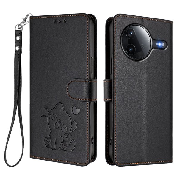 Funda Billetera con Espacio para Fotos para Xiaomi POCO F7 Pro, Negro