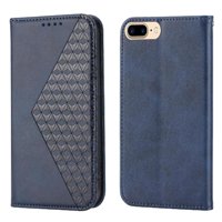 Funda Flip Foxdock Para Iphone 6 Plus , Estilo Billetera Con Diseño Rombo, Correa De Mano Y Soporte, Uso Diario