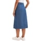 thumbnail image 3 of INSPIRE CHIC Falda Midi de Mezclilla para Mujer de Cintura Alta con Botones y Abertura Casual S Azul, 3 of 6