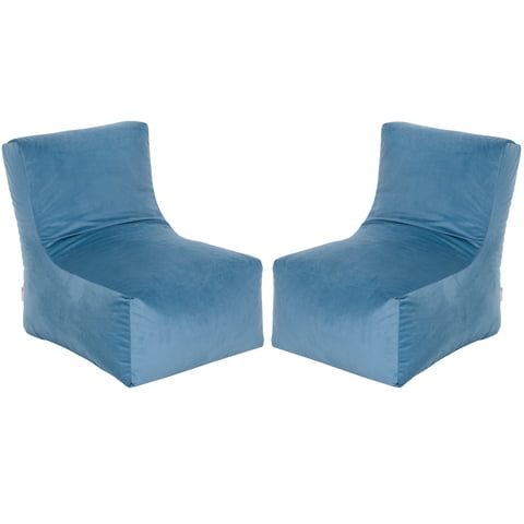 Bodevir - Set Pouf Tatto 1C Felpa Azul Petroleo