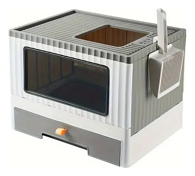 Genérico - Caja De Arena Para Gatos Plegable Bandeja Cuadrada Plastico