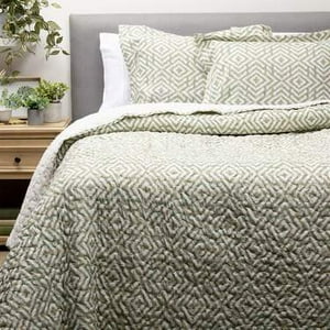 Zahr - Cubrecama Estampado Sherpa King Verde
