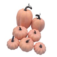 Magideal - Juego De 7 Calabazas Artificiales Para Decoración De Halloween, Adornos Rústicos Decorativos Para Exhibición De Otoño, Festivales, Porches, Fiestas, R