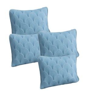 Genérico - Pack De 4 Fundas De Cojin Serie Abanico 30X50 Cm Celeste