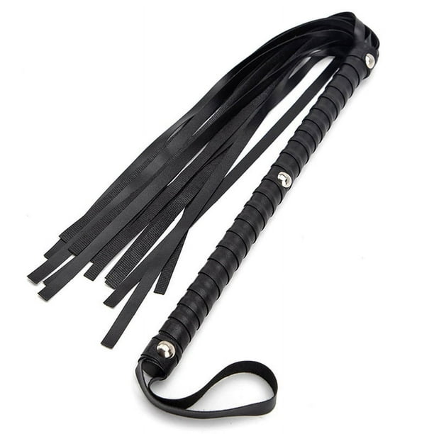 1pc BDSM Erotic Supplies Long Handle Leather Whip PVC Material Three Nails Teaching Loose Whip Housework Alternative Teaching Whip