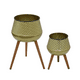 thumbnail image 1 of Set 2 Maceteros Gold Base Madera, 1 of 3