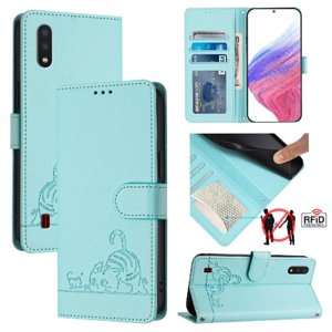 Funda Tipo Cartera Foxdock Para Samsung Galaxy A01 Con Soporte, Ranuras, Rfid, Diseño De Gato