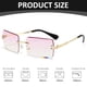 thumbnail image 2 of 3 pares de gafas de sol rectangulares sin montura, tintadas, vintage, transparentes, rectangulares, estilo Y2K, para mujeres y hombres., 2 of 6