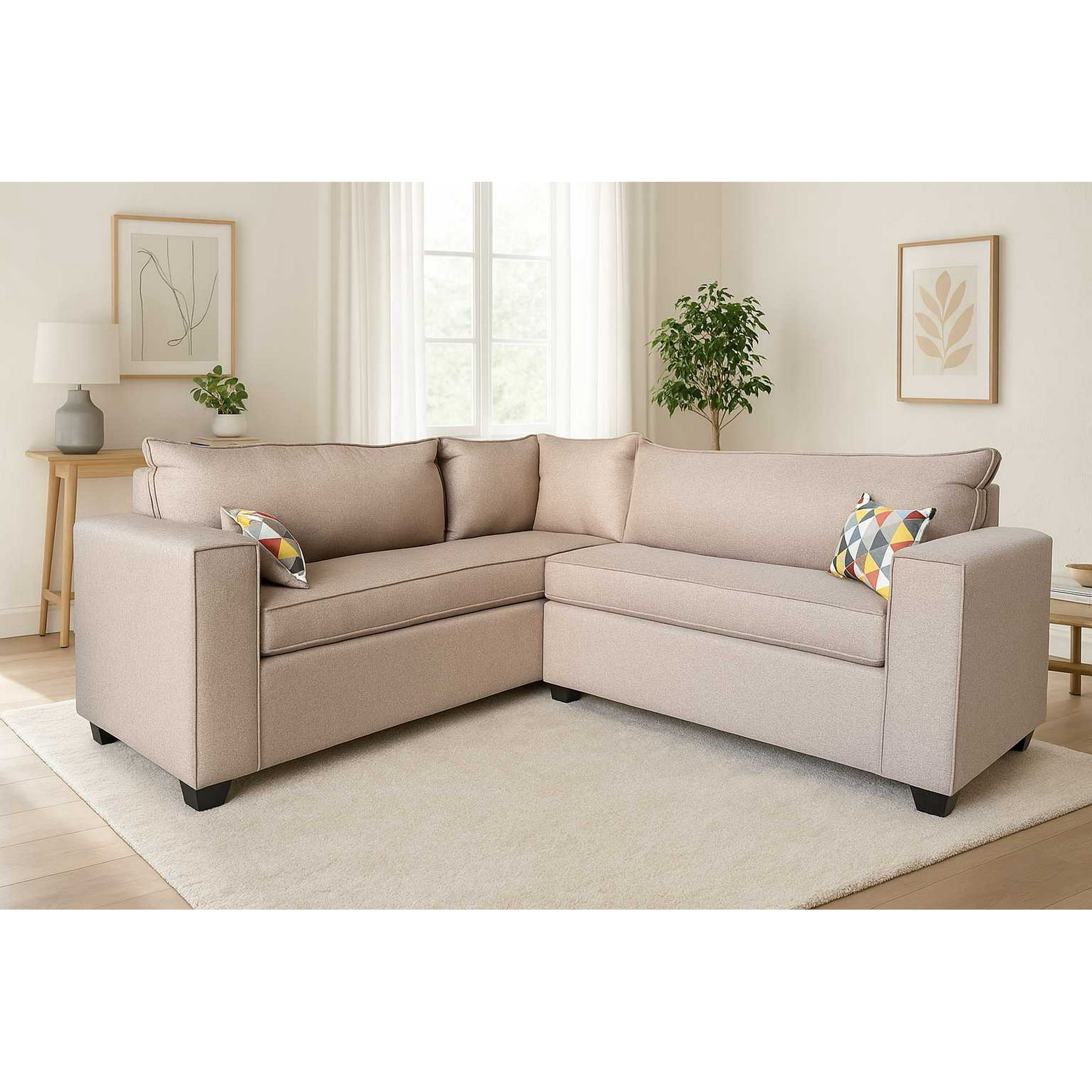 Mexx Muebles - Sofa Seccional Tulum 5 Cuerpos Tela Beige