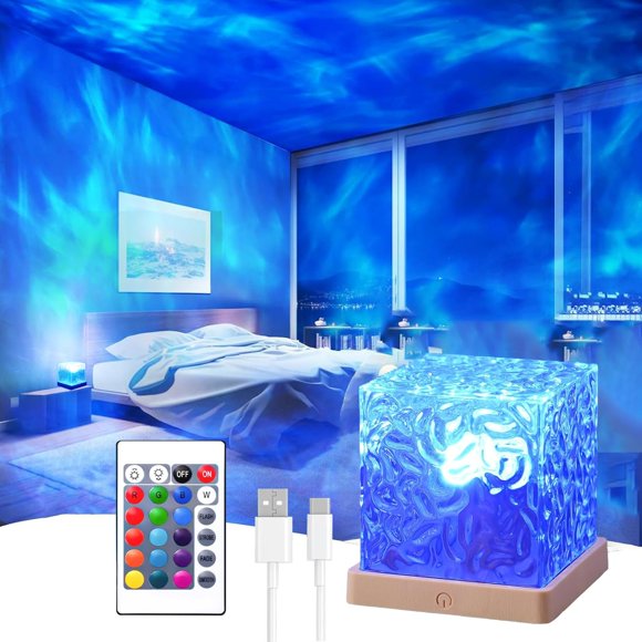 Proyector Ocean Wave Light Growalleter Luminorthe Cube Lamp