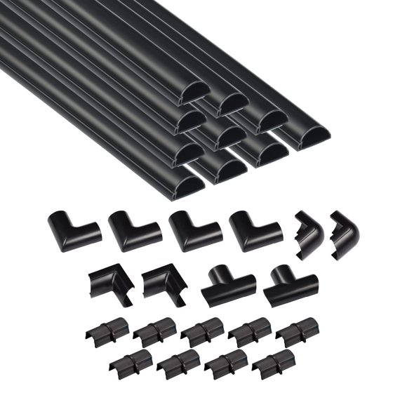 Kit de cobertura de cables D-Line 150 cm negro autoadhesivo