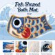 thumbnail image 2 of Alfombra de baño Feblilac 45x85 cm Azul con pez koi antideslizante, 2 of 8