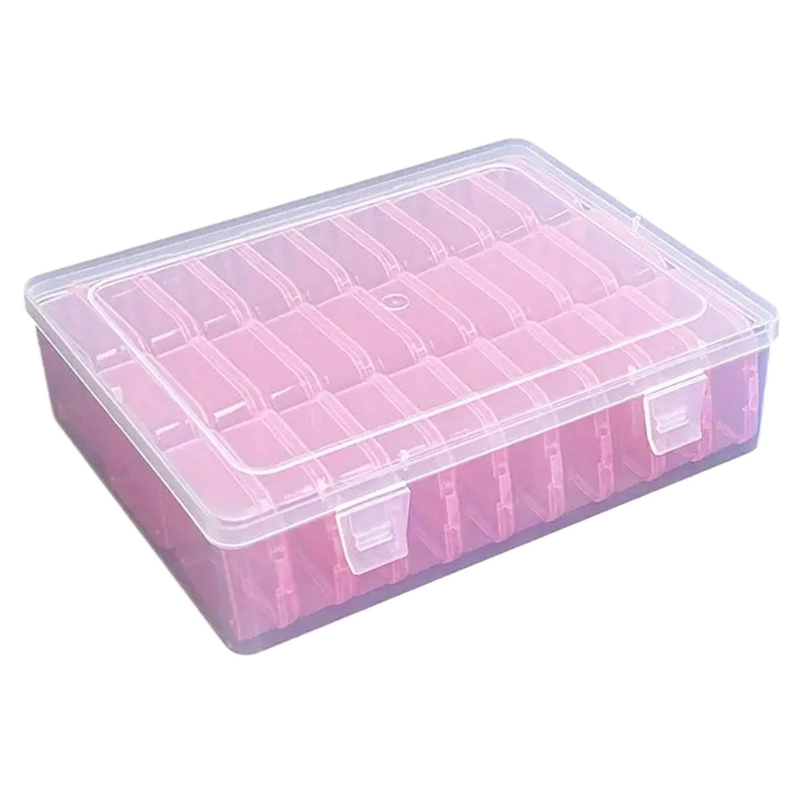 Magideal - Caja De Almacenamiento De Joyería Transparente, Estuche De Almacenamiento De Joyería, 30 Compartimentos, Práctico Con Tapa, Contenedor De Cuentas Para Rosa