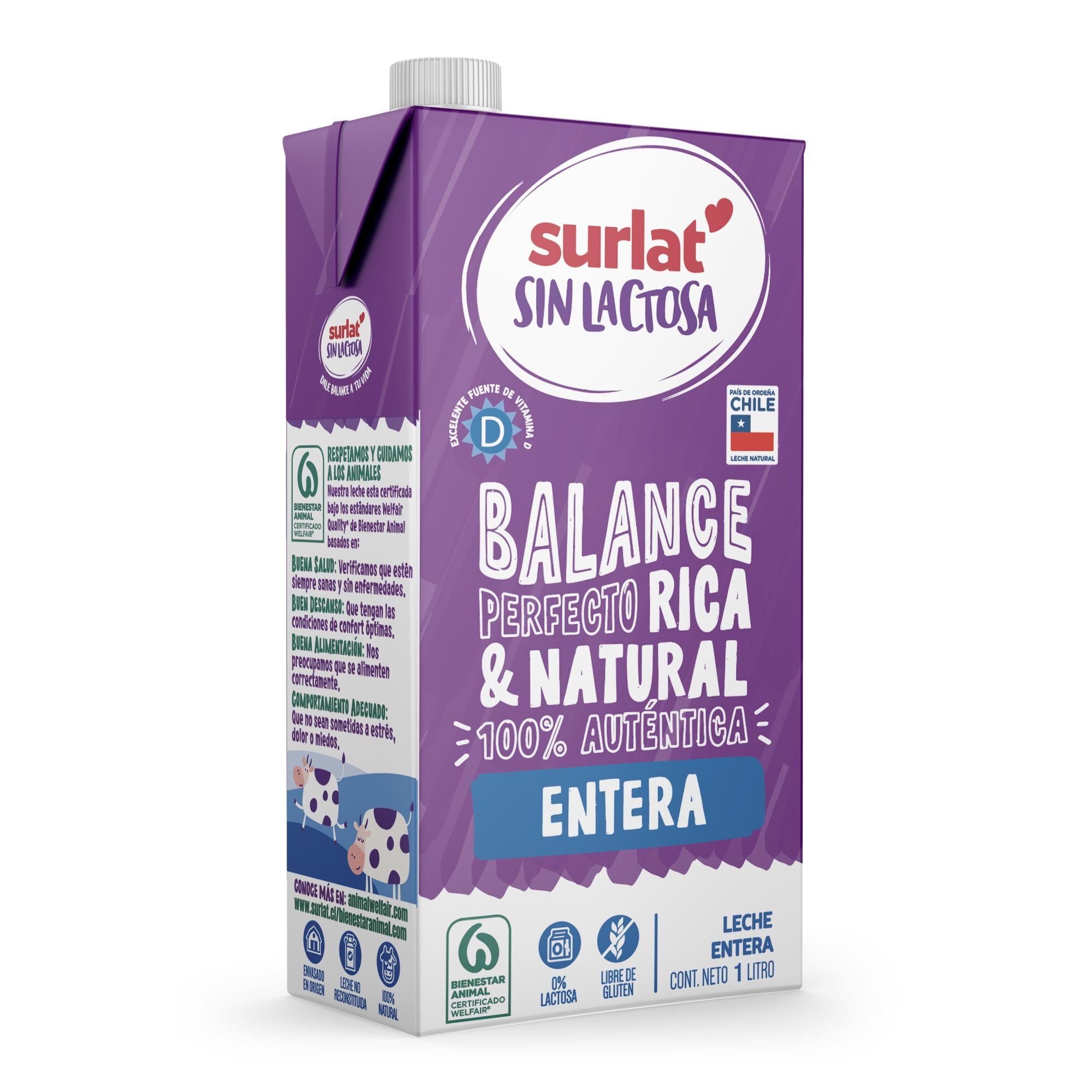 Leche Entera Sin Lactosa 1 L Surlat