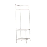 Magideal - Perchero Colgante Para Ropa, Perchero Resistente Para Sala De Estar, Bolso Para El Hogar, Suéteres, Chaquetas, Organizador De Almacenamiento Esquinero Blanco De Dos Capas.