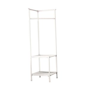 Magideal - Perchero Colgante Para Ropa, Perchero Resistente Para Sala De Estar, Bolso Para El Hogar, Suéteres, Chaquetas, Organizador De Almacenamiento Esquinero Blanco De Dos Capas.