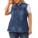 thumbnail image 5 of Chaleco de Mezclilla sin Mangas con Dobladillo Crudo para Mujer de Talla Grande de Agnes Orinda, Chaqueta de Moda 2X Azul Oscuro, 5 of 7