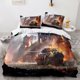 thumbnail image 1 of Military Tank War Ruins Flame Print Quilt Duvet Cover Set Doona Cover Super 3-Piece Bedding Set, 1 of 5