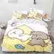 thumbnail image 1 of v535 Bed Sheets Cartoon Lovely Peach Cat Bedding Set,Duvet Cover Comforter Bed Set Quilt Cover Pillowcase,King Queen Twin Size Boys Girls Adults 3-Piece Bedding Set (1 Duvet Cover + 2 Pillow Shams) Be, 1 of 5