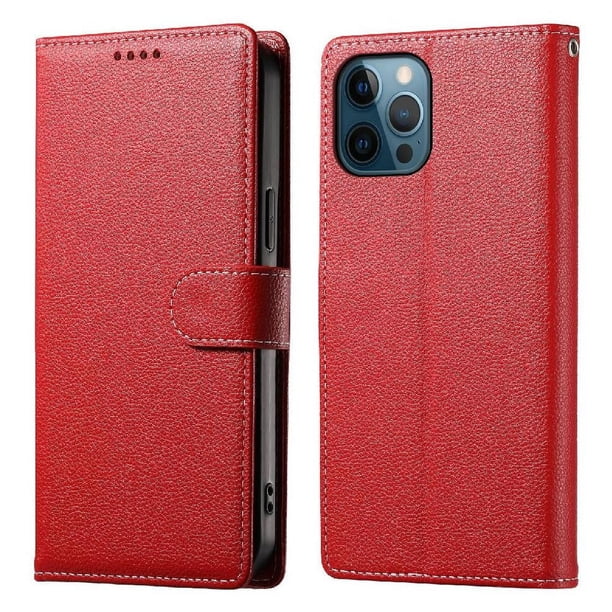 Funda Para Iphone 12 Pro– Cuero Premium, 3 Ranuras Para Tarjetas, Protección Contra Impactos