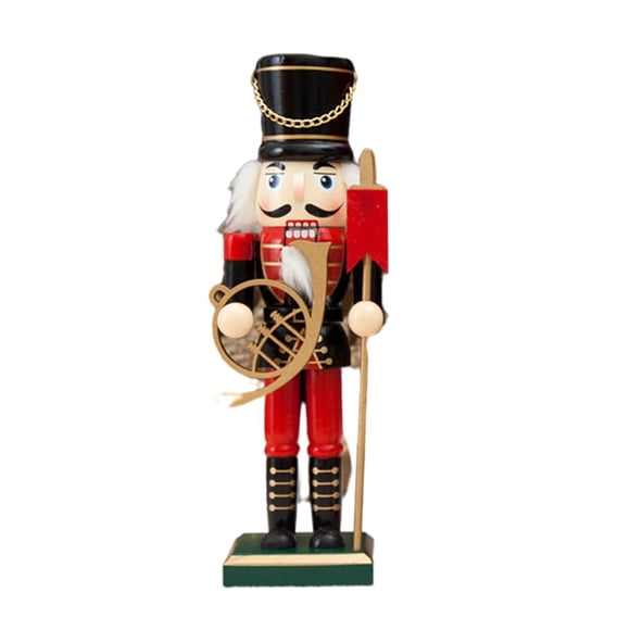 Hecho A Mano Gordito De Madera Cascanueces Marioneta Vacaciones Decoración Navideña Negro