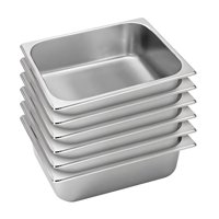 Prochef - Pack 6 Depositos Gastro Gn 1/2 X 100 Mm Acero Inox