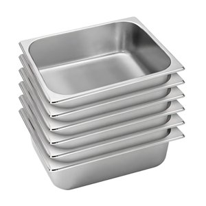 Prochef - Pack 6 Depositos Gastro Gn 1/2 X 100 Mm Acero Inox