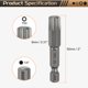 thumbnail image 2 of Uxcell 5 piezas Punta de Destornillador de Cabeza Torx T50 Vástago Hexagonal 1/4" 2" (50mm) Largo Magnético Sin Agujero Punta Estrella de 6 Puntos, 2 of 7