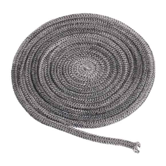 Uxcell 1/4"x 118" Junta de Estufa de Madera, Cuerda de Sellado de Alta Resistencia a la Temperatura Tipo Redondo de Fibra de Vidrio de Grafito, Negro