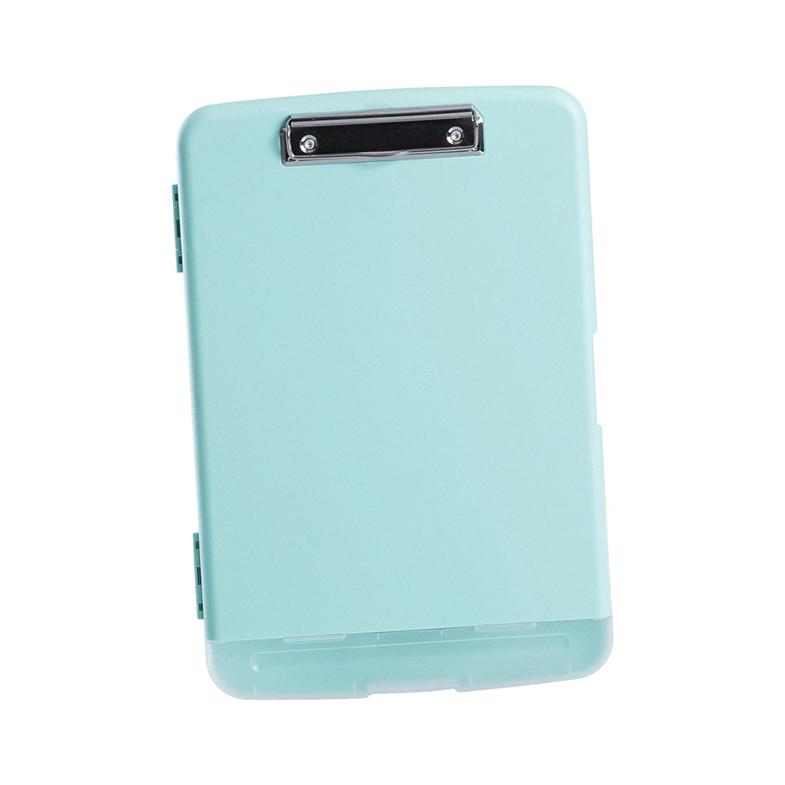 Ioensy - Portapapeles De Perfil Bajo Con Almacenamiento Con Portalápices Pp Para Trabajo, Hogar, Negocios, Azul Claro