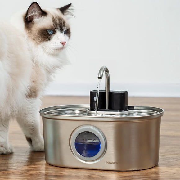 Fuente de Agua PAWSPIK 3,2 L Sin Cables Acero Inoxidable