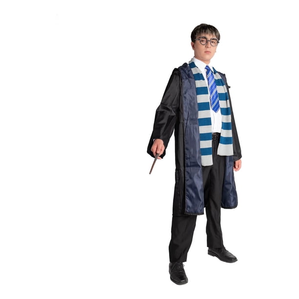 Disfraz Mago Incluye Varita Magica Capa Bufanda Corbata y Lentes
