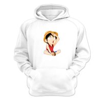 Genérico - Polerón Canguro Luffy Blanco Talla Xs Unisex