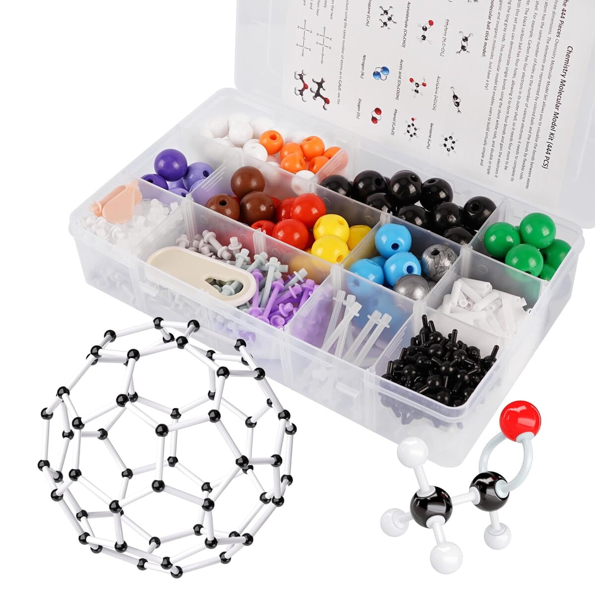 Kit Modelo Molecular 444 Piezas Química Orgánica Dayonedirect