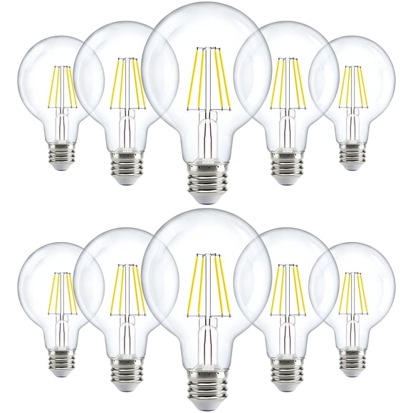 Bombillas Led Sunco G25 De Filamento Edison Globe 5 W Paquete De 10