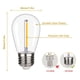 thumbnail image 2 of Cadena de luces LED CLSETAIC S14, 1 W, 2200 K, impermeable, paquete de 15, 2 of 9