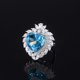 thumbnail image 3 of Juegos de Joyería de Boda de 15 X 15 Mm para Novia, Dama de Honor, Mujeres, 2 Pzas, Colgante Azul de CZ, Collar, Anillos, Talla 5-9, Fiesta de Graduación, Cumpleaños, Aniversario, Joyería, 3 of 7