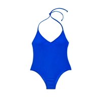 Samia - Traje De Baño Escotado Con Pinza Azul Xl